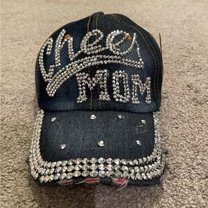 NWT CHEER MOM Distressed Denim Hat